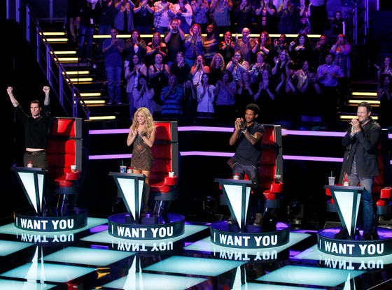 Adam Levine, Shakira, Usher, Blake Shelton, The Voice Adam Levine, Shakira, Usher, Blake Shelton, The Voice